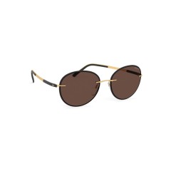 Silhouette- 8720 Accent Shades 9130 Black - Gold Polarized